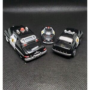 DISNEY PIXAR MATTEL SHERIFF MERCURY BLACK & WHITE 1:55*REV-N- GO & *MINI RACER..